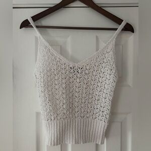 J. Crew White Crochet Camisole